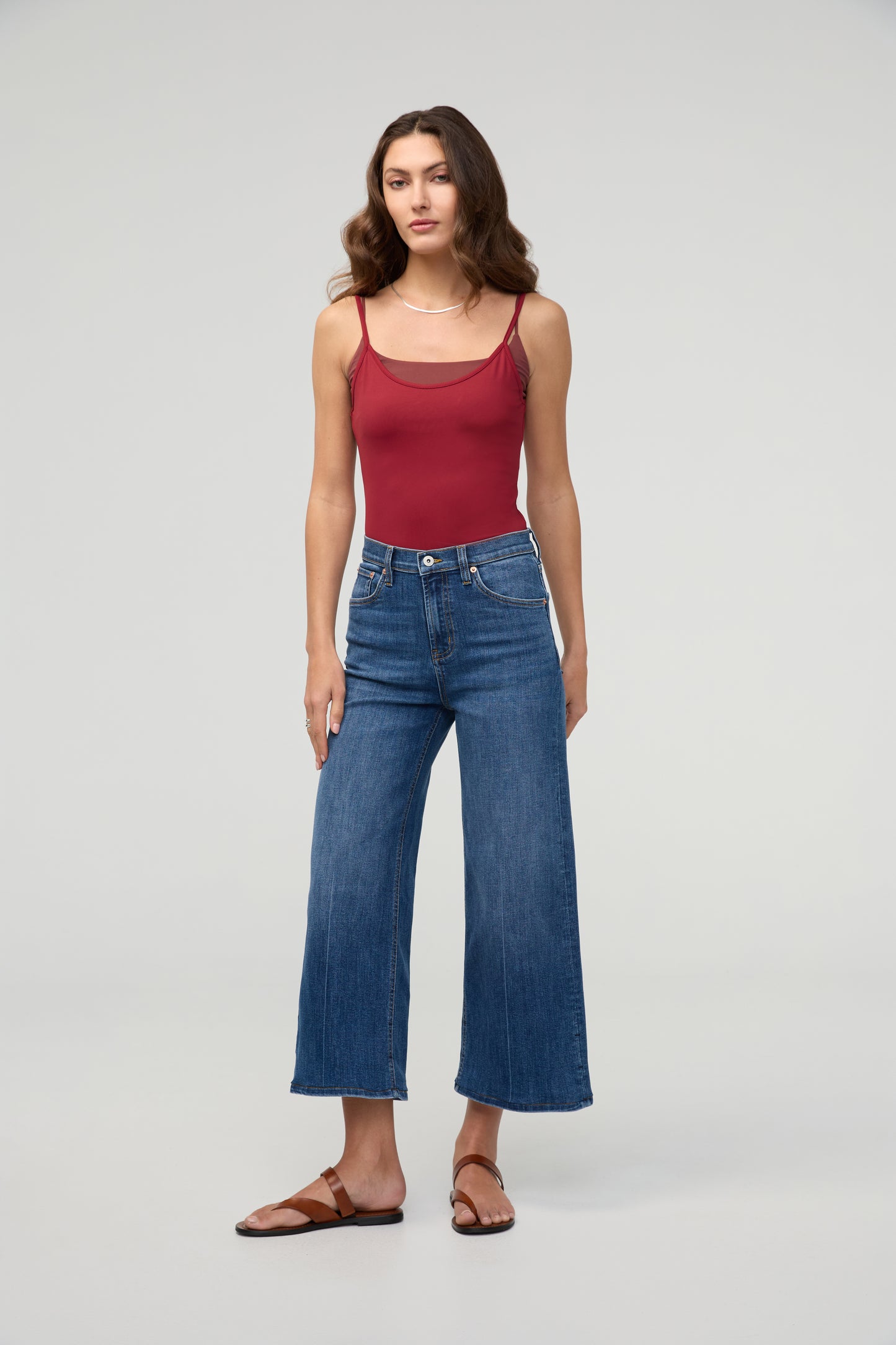 DUER Performance Denim+ High Rise Wide Leg Crop