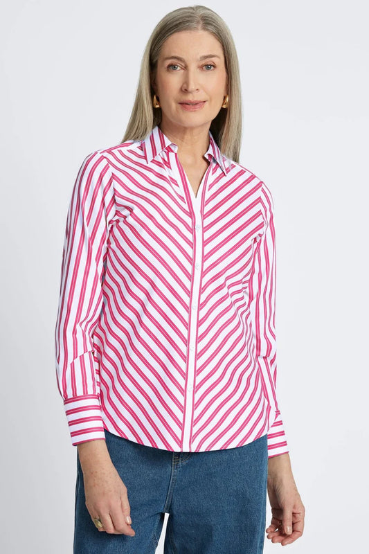 Foxcroft Mary Stretch Non Iron Stripe Shirt