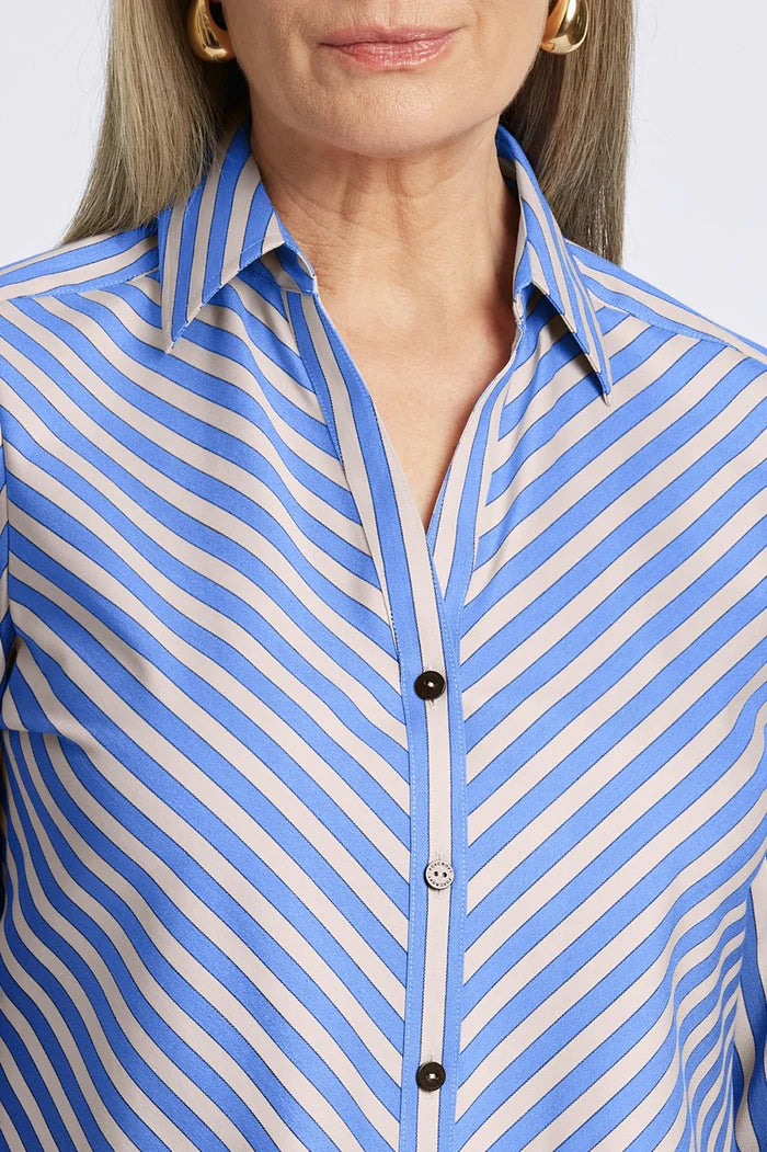 Foxcroft Mary Stretch Stripe Non Iron Shirt