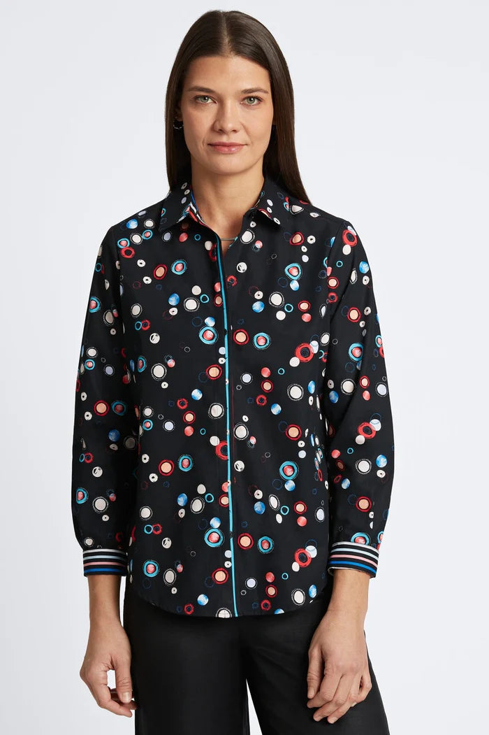 Foxcroft Charlie Non-Iron Dot Print Shirt