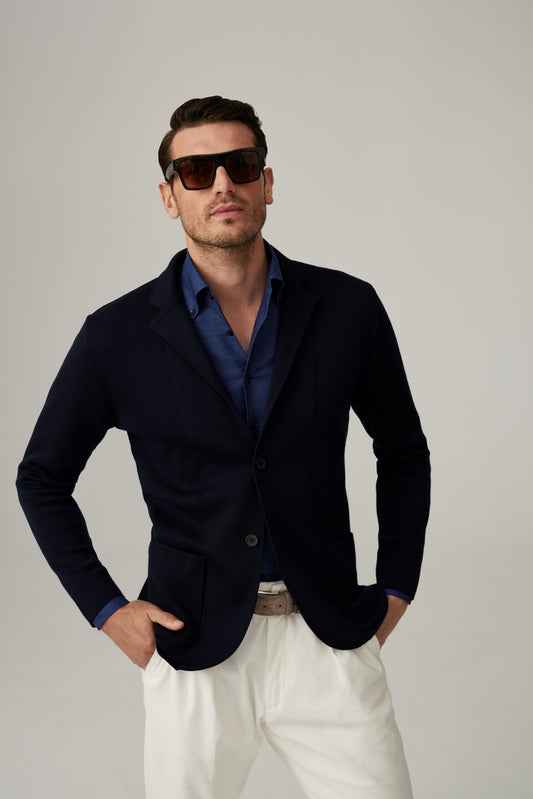 Emanuel Berg Premium Knit Blazer Jacket