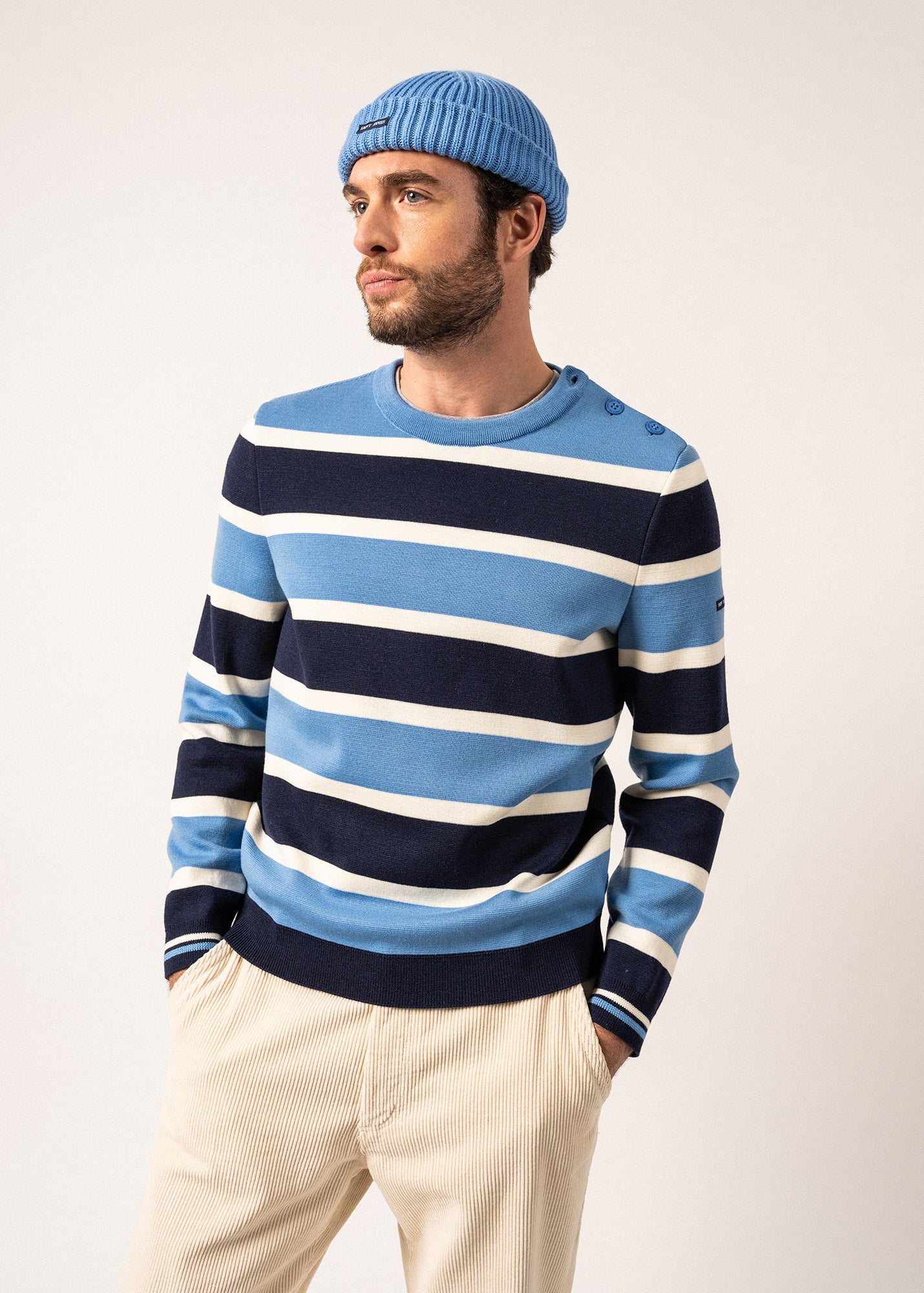 Saint James Men's Cancale Campus Stripe Sweater