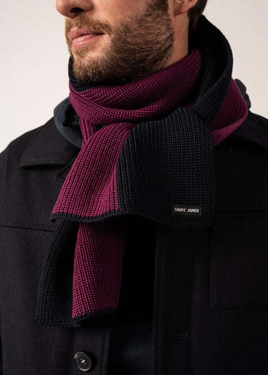 Saint James Canoe Bi-Colour Knit Scarf