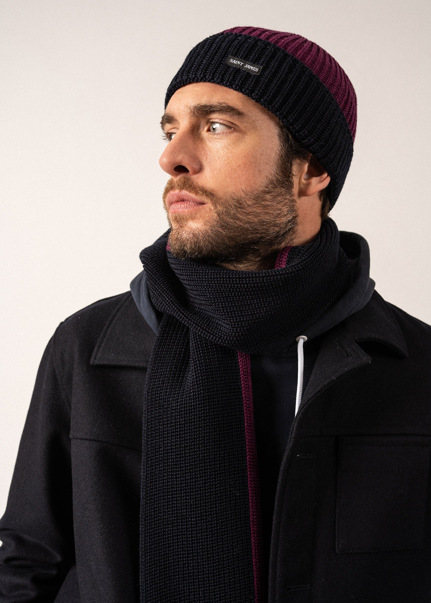 Saint James Canot Bi-Colour Knit Hat