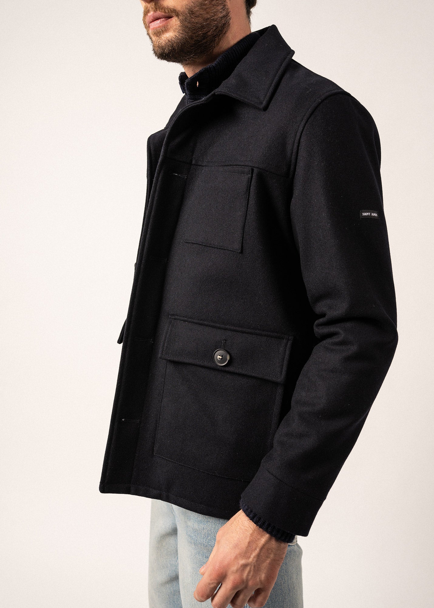 Saint James Men's St Samuel Wool Coat