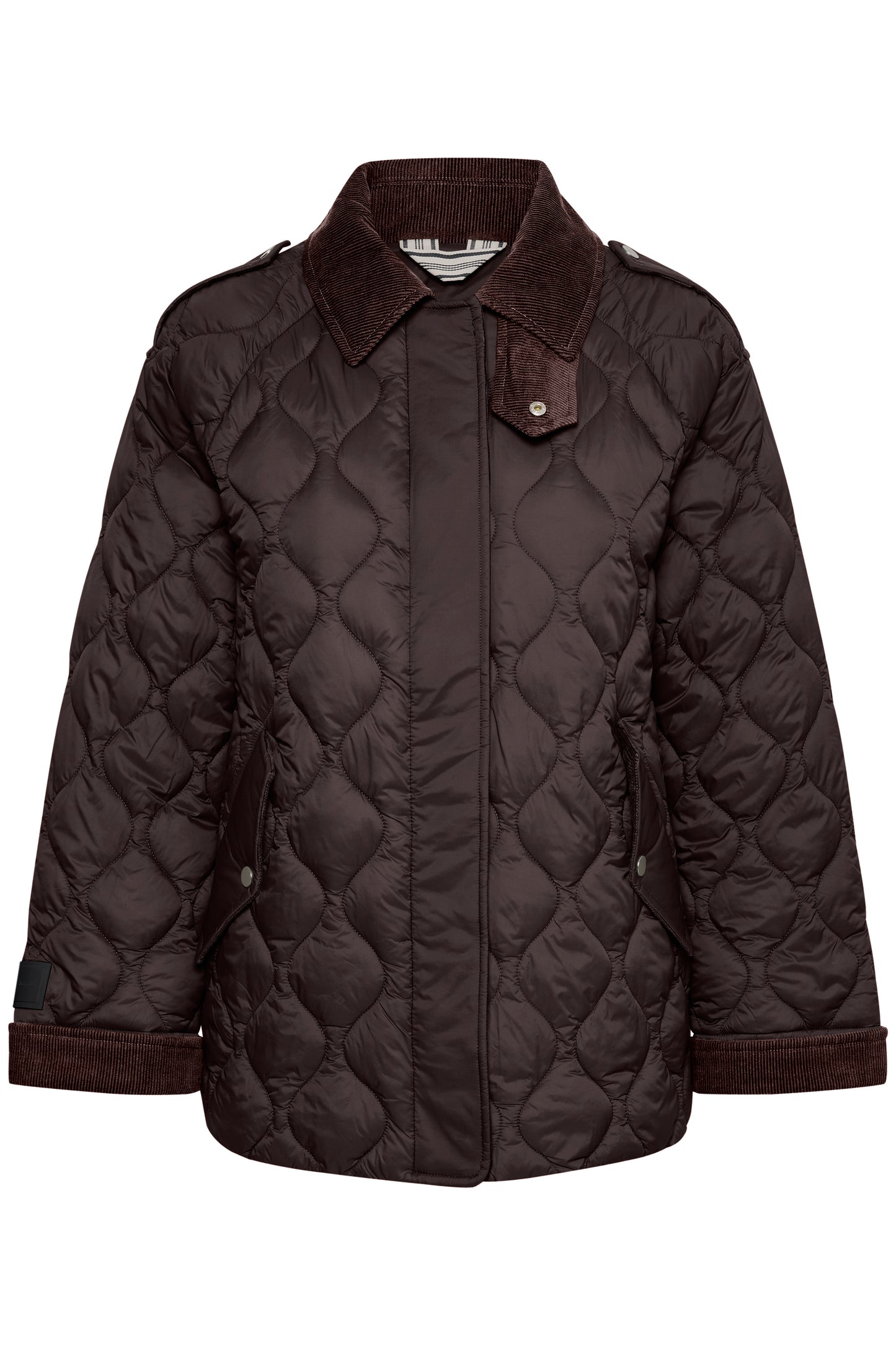 Part Two Laurana Short Quilted Coat with Corduroy Details