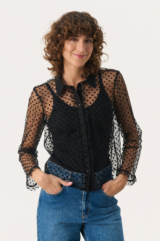 Part Two Marikke Mesh Dot Blouse