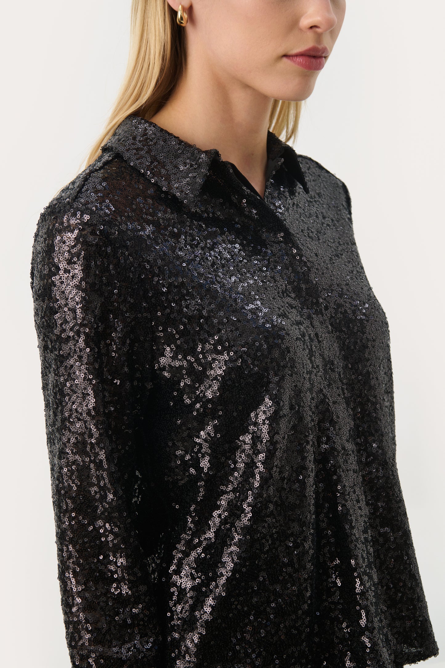 Part Two Mabelle Sparkle Collared Shirt