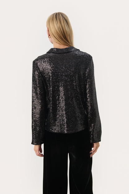 Part Two Mabelle Sparkle Collared Shirt