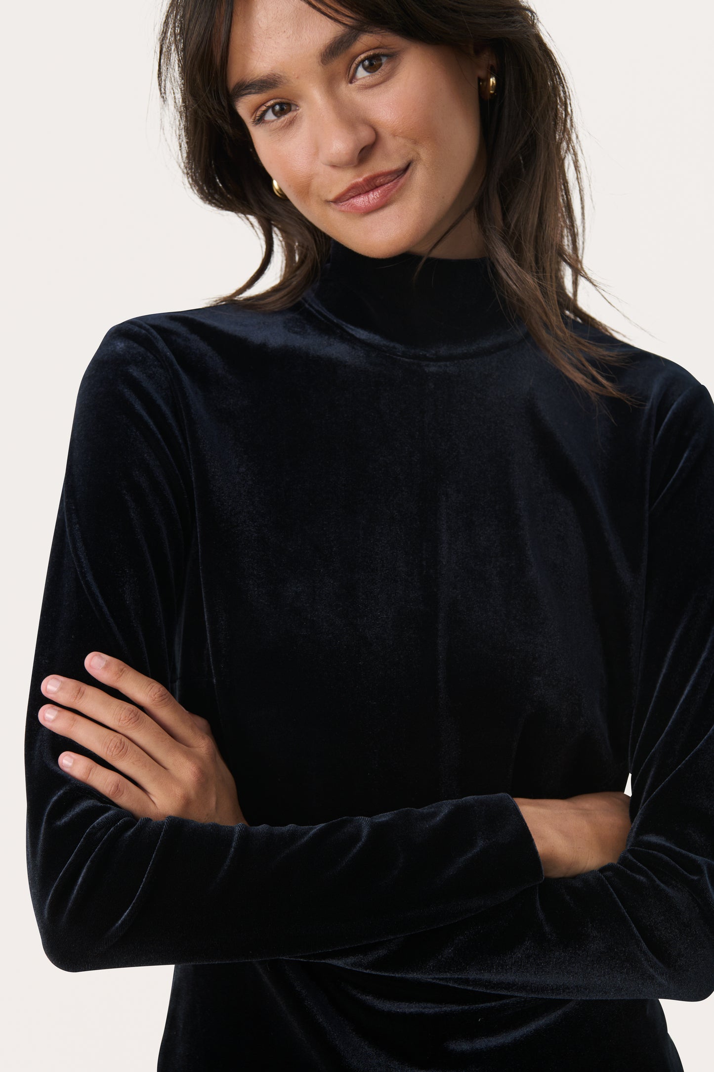 Part Two Mone Velvet Mock Neck Top