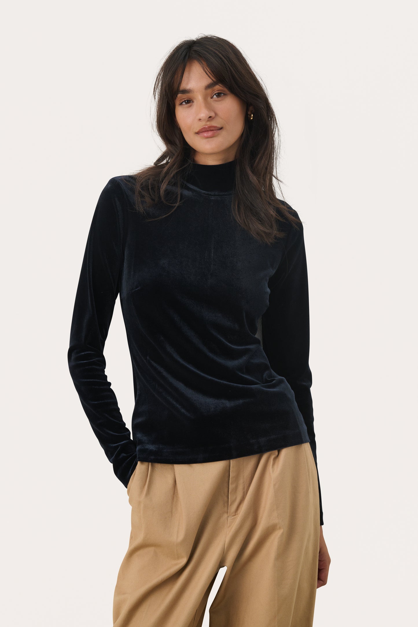 Part Two Mone Velvet Mock Neck Top