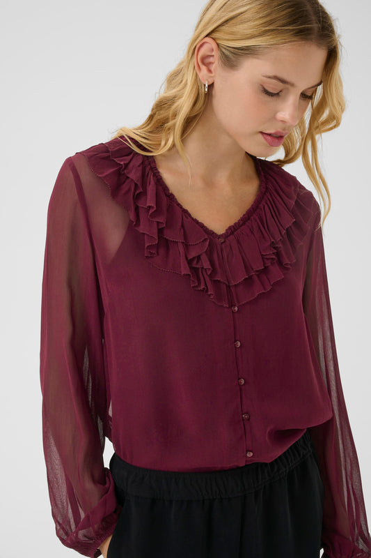 Part Two Sanza Ruffle Blouse