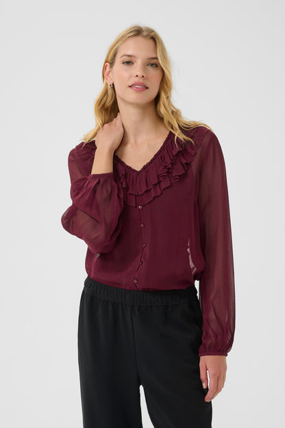Part Two Sanza Ruffle Blouse