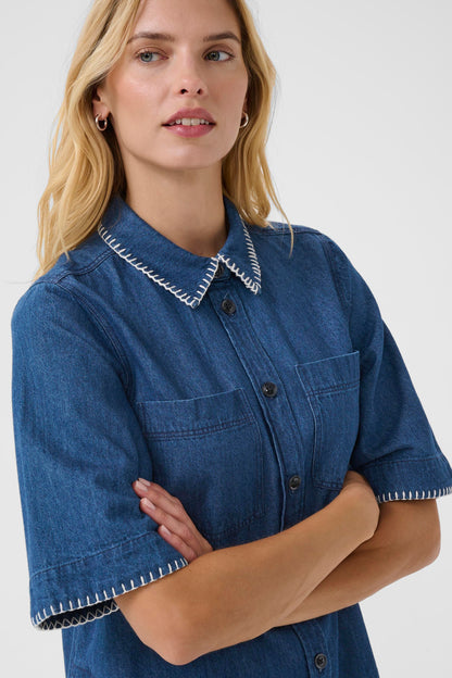 Part Two Sardia Collared Denim Dress