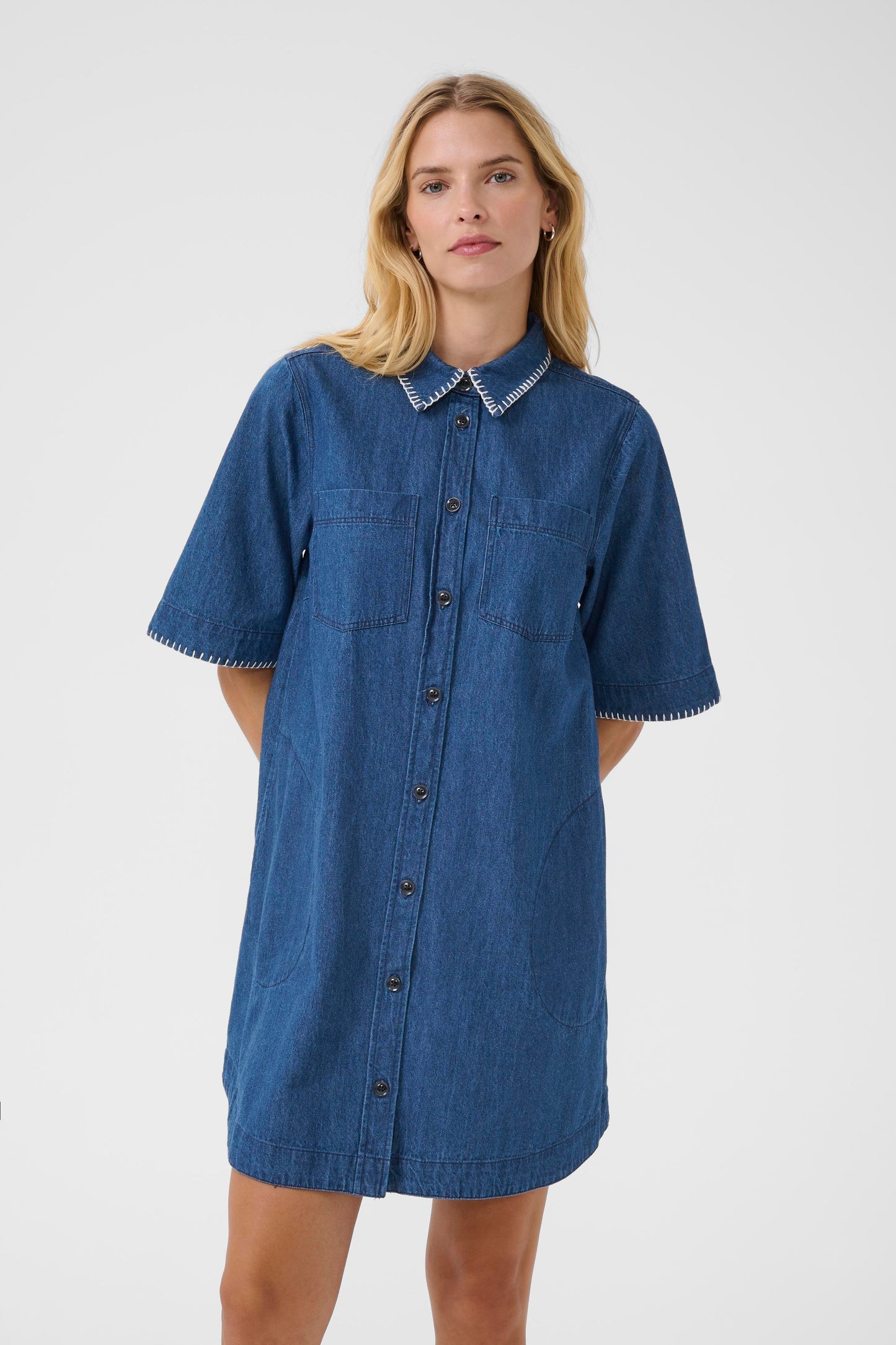 Part Two Sardia Collared Denim Dress