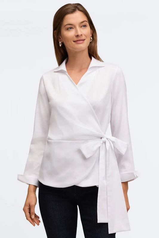 Foxcroft Salina Non-Iron Stretch Wrap Top