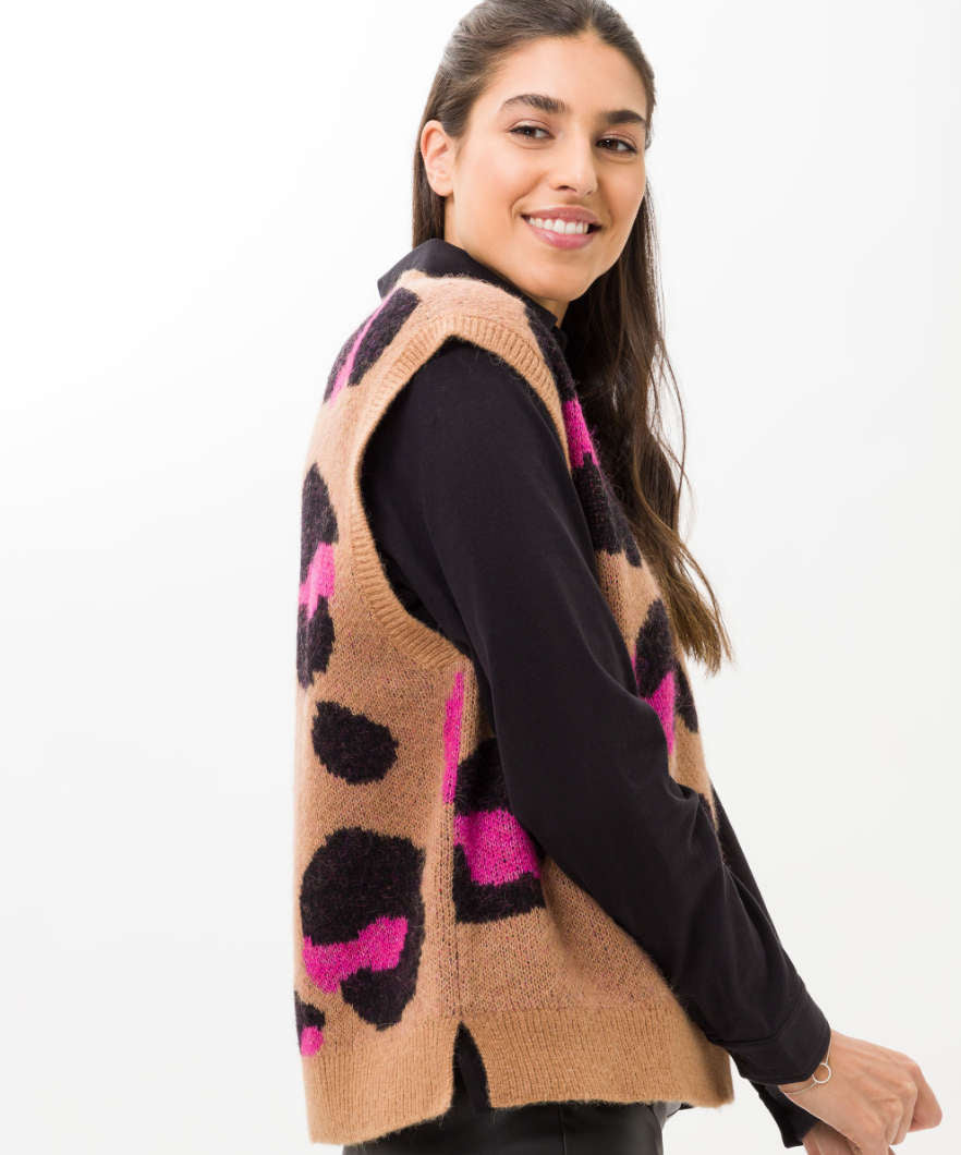 Brax Enie Leopard Print Sweater Vest