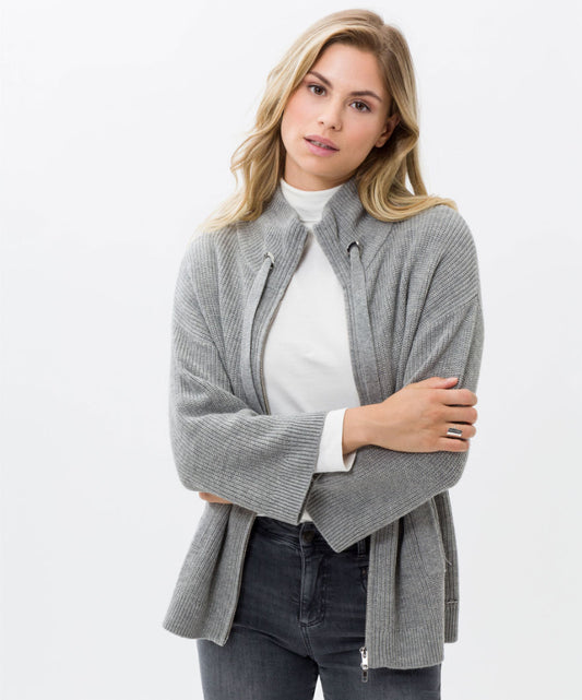 Brax Alex Zip Up Knit Cardigan