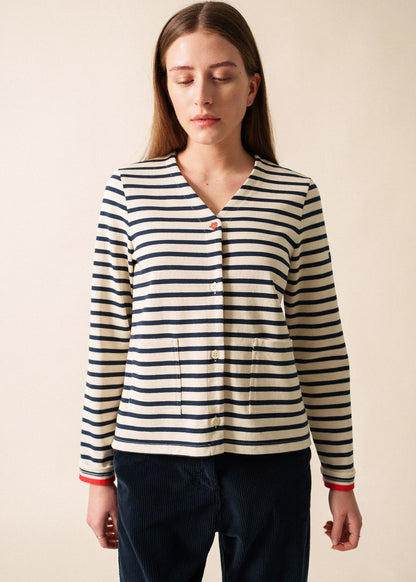 Saint James Mericardi Stripe Cardigan