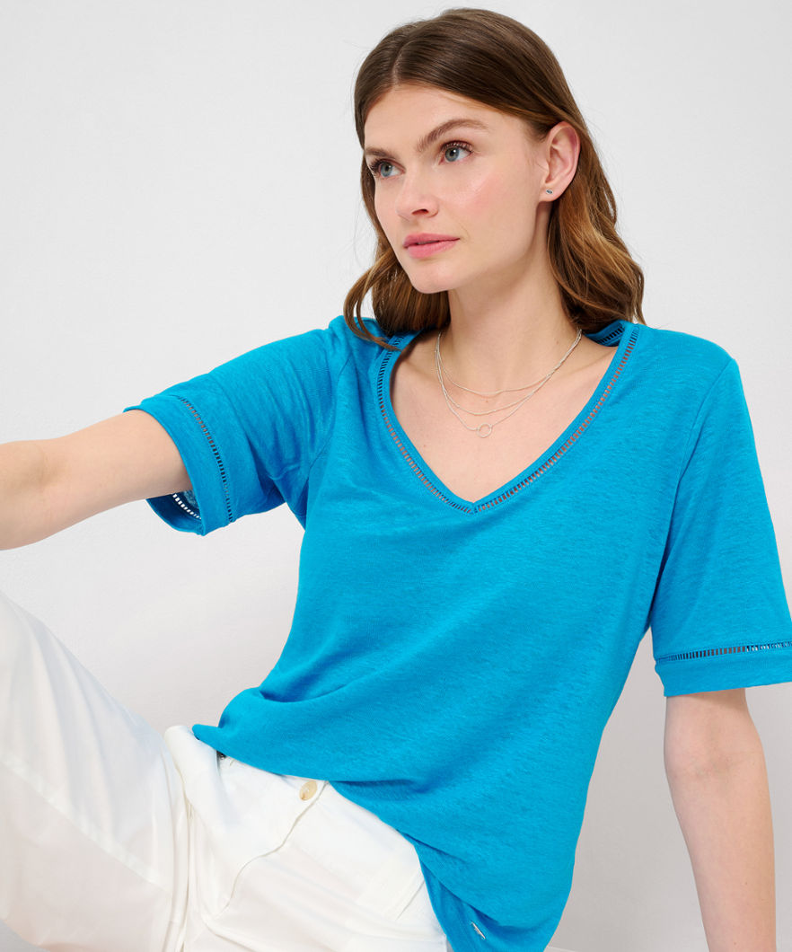 Brax Carry V-Neck Linen Top