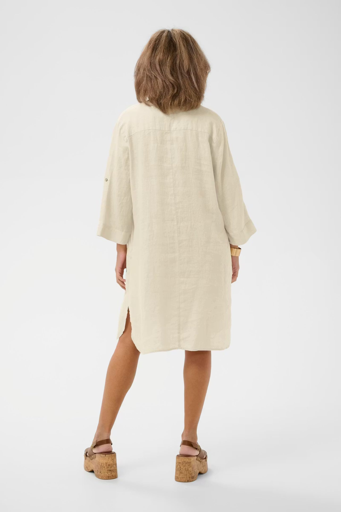 Cream Bellis Caftan Short Dress