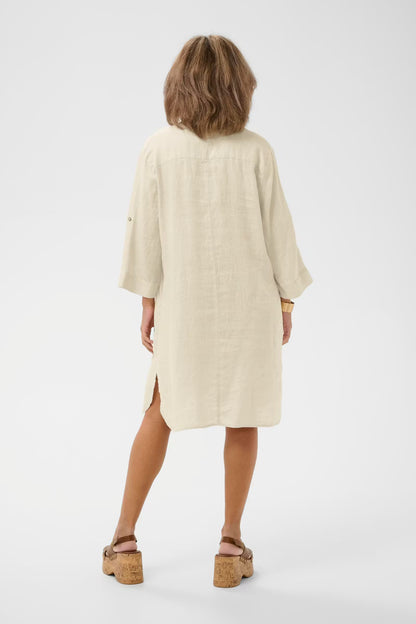 Cream Bellis Caftan Short Dress