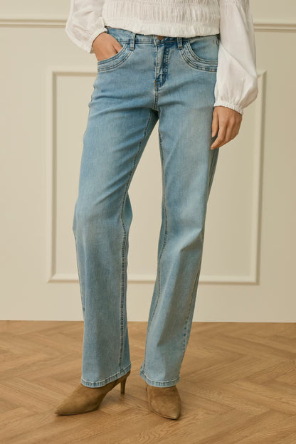 Cream Lone Straight Leg Jean