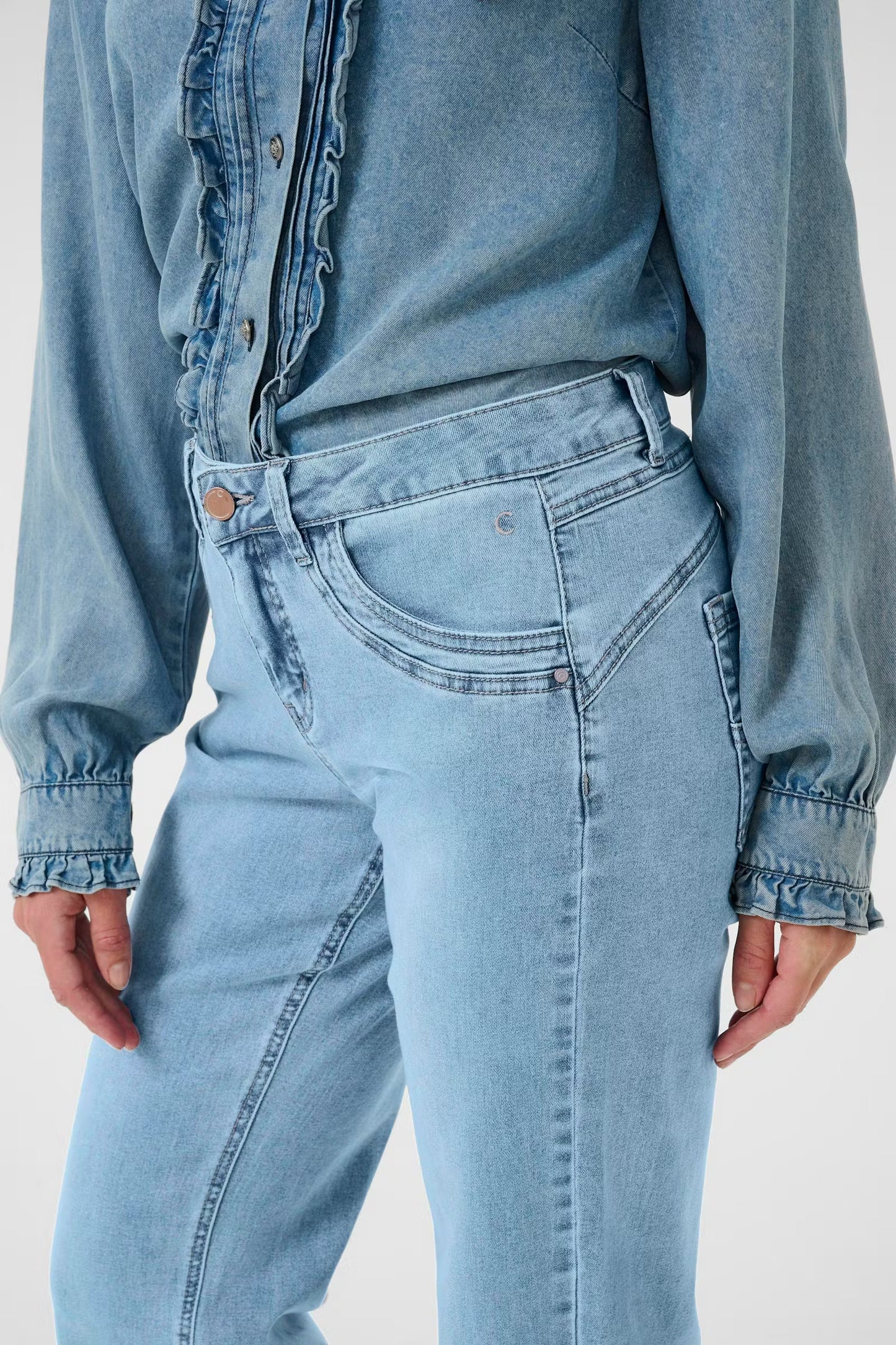 Cream Lone Straight Leg Jean