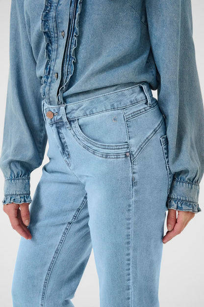 Cream Lone Straight Leg Jean