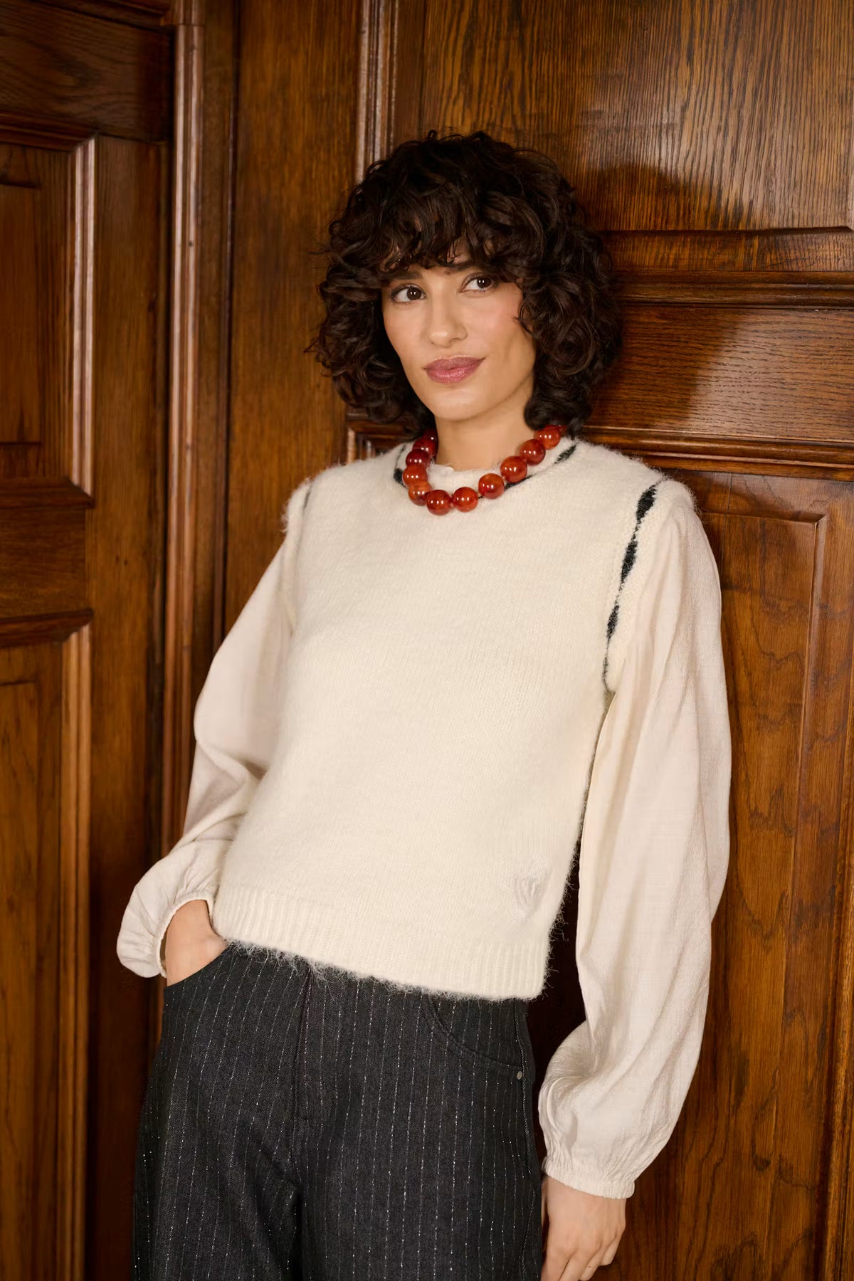 CREAM Rosy Knit Slipover