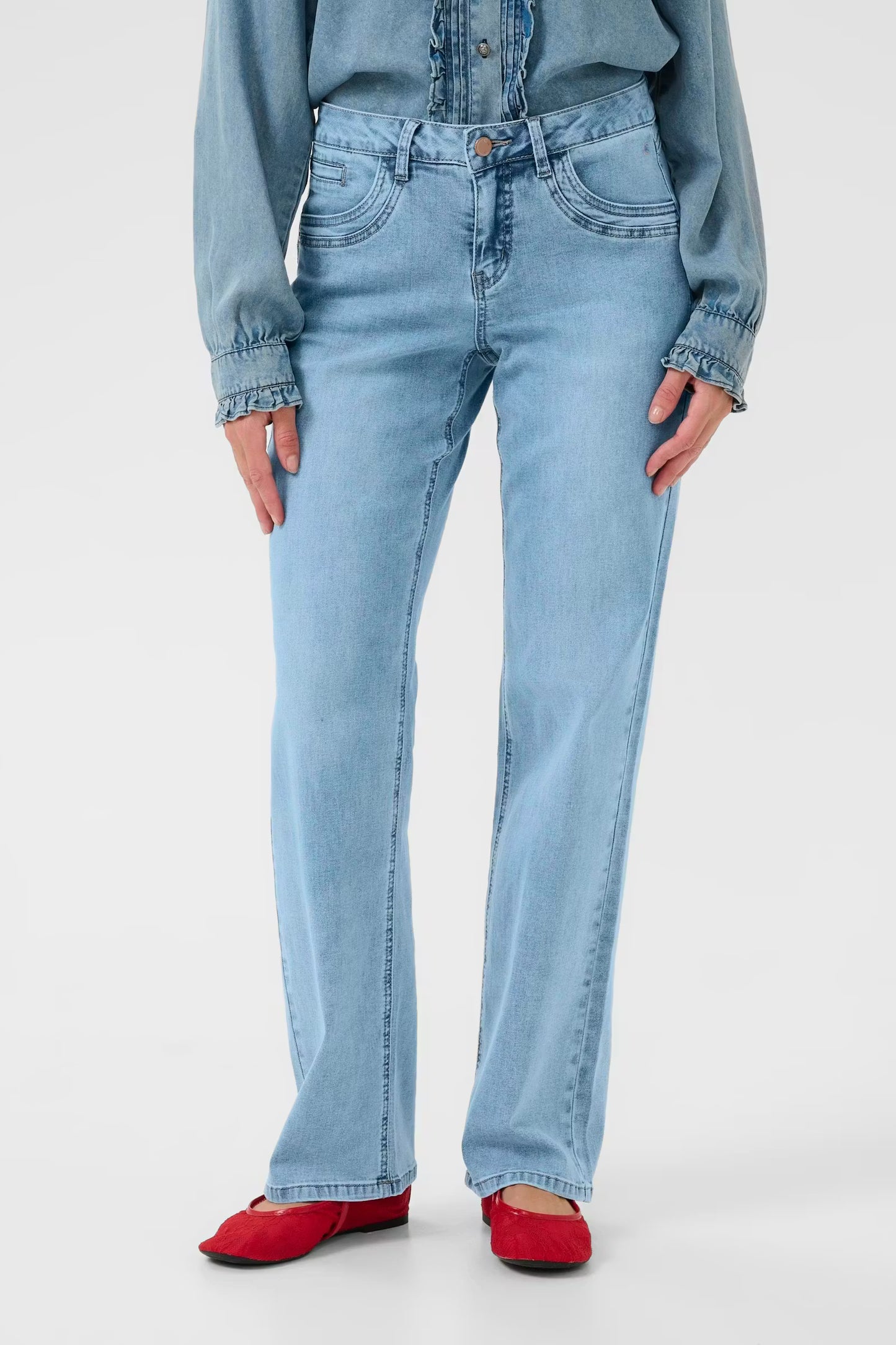 Cream Lone Straight Leg Jean