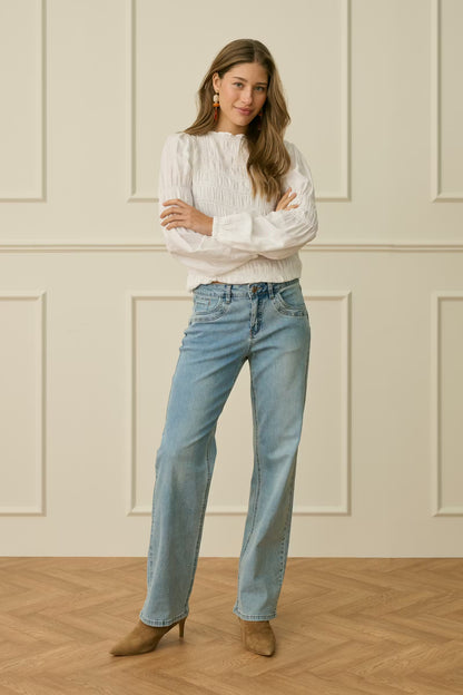 Cream Lone Straight Leg Jean