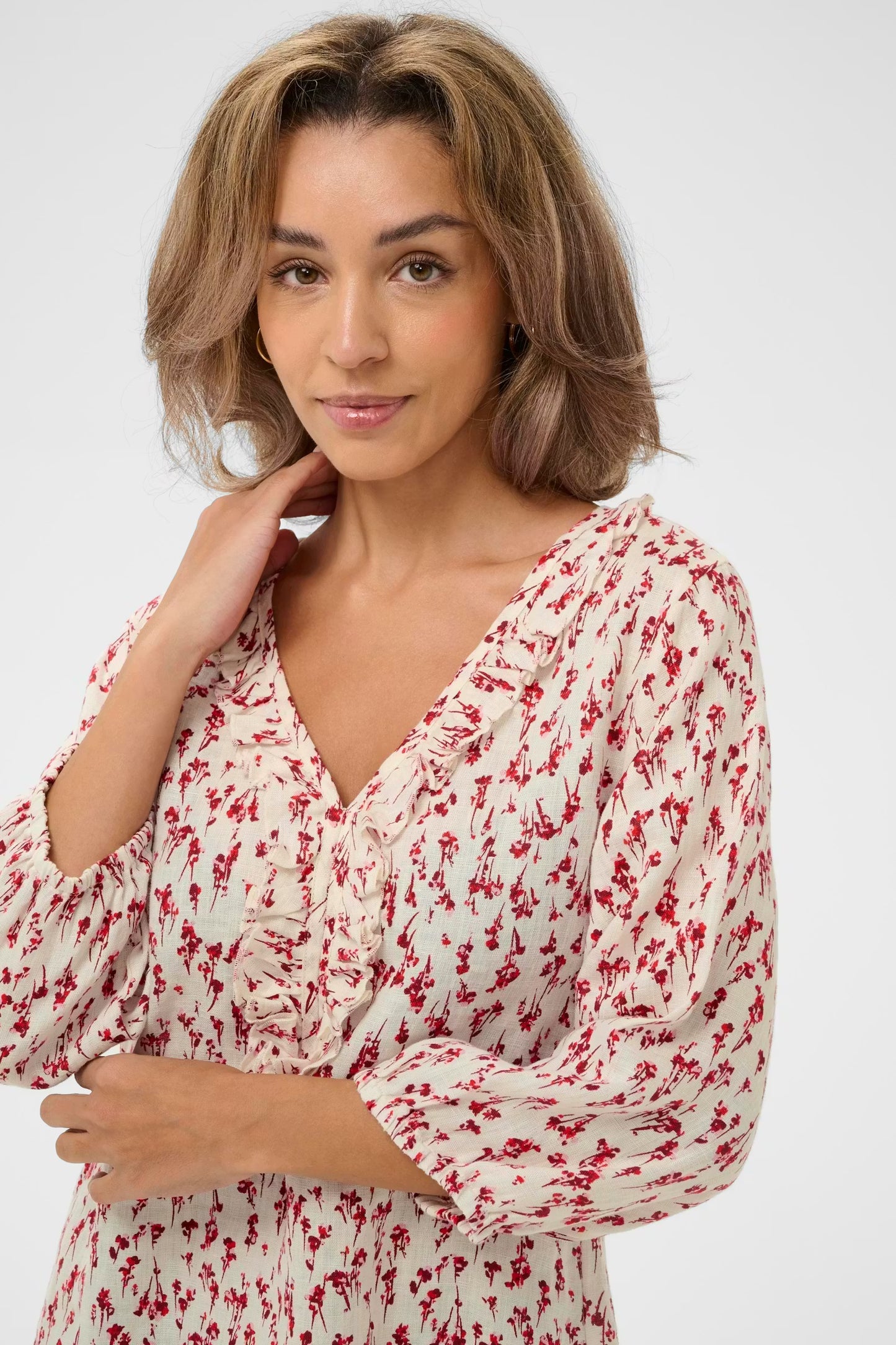 Cream Bellis Frill Dress