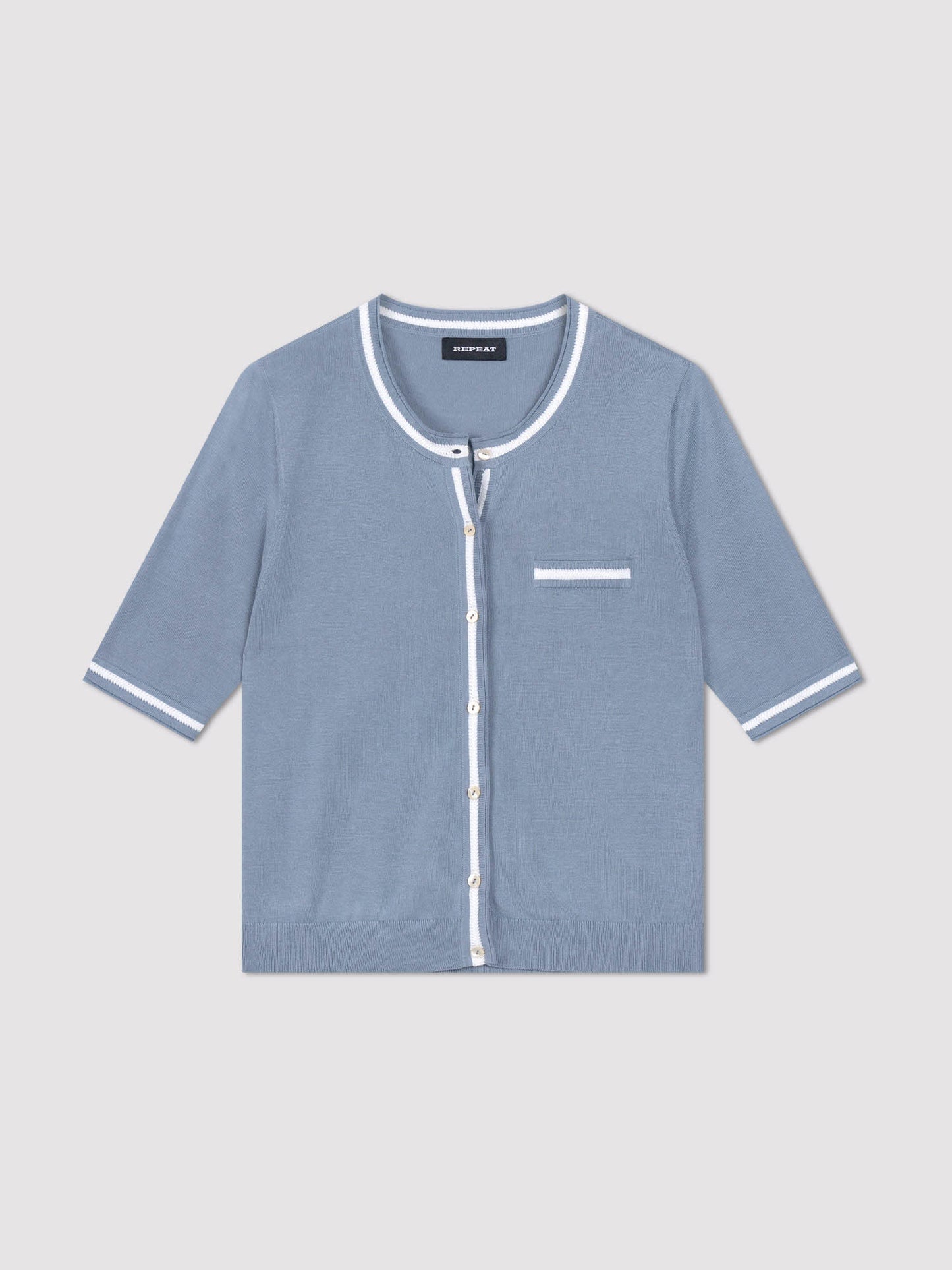 REPEAT Contrast Trim Cardigan