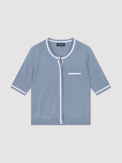 REPEAT Contrast Trim Cardigan