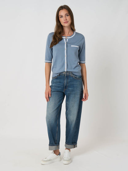 REPEAT Contrast Trim Cardigan