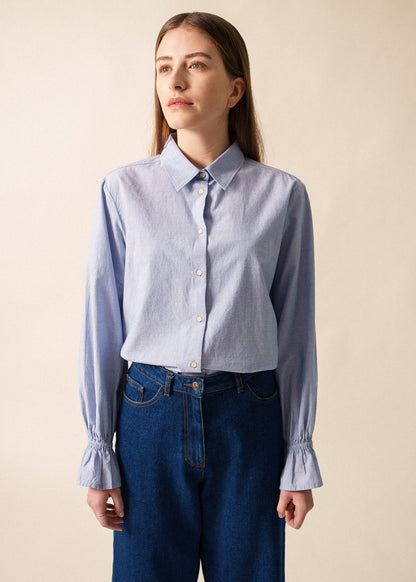 Saint James Celeste Ruffle Shirt