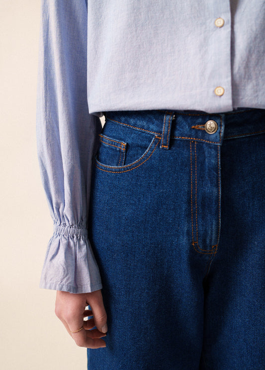 Saint James Celeste Ruffle Shirt