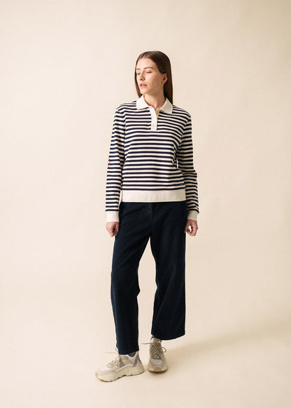 Saint James Nina Stripe Polo Top
