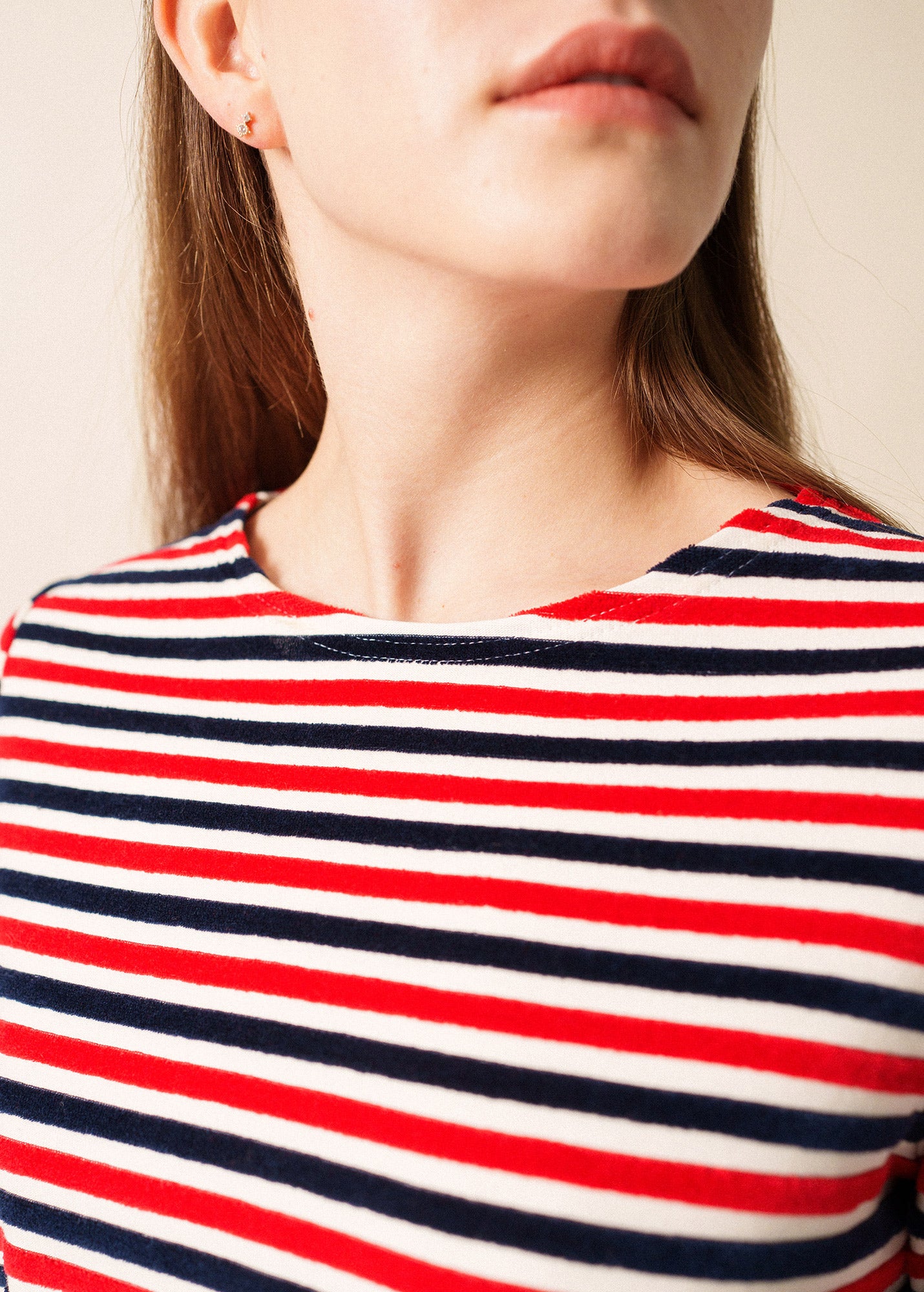 Saint James Figari Velour Stripe Top