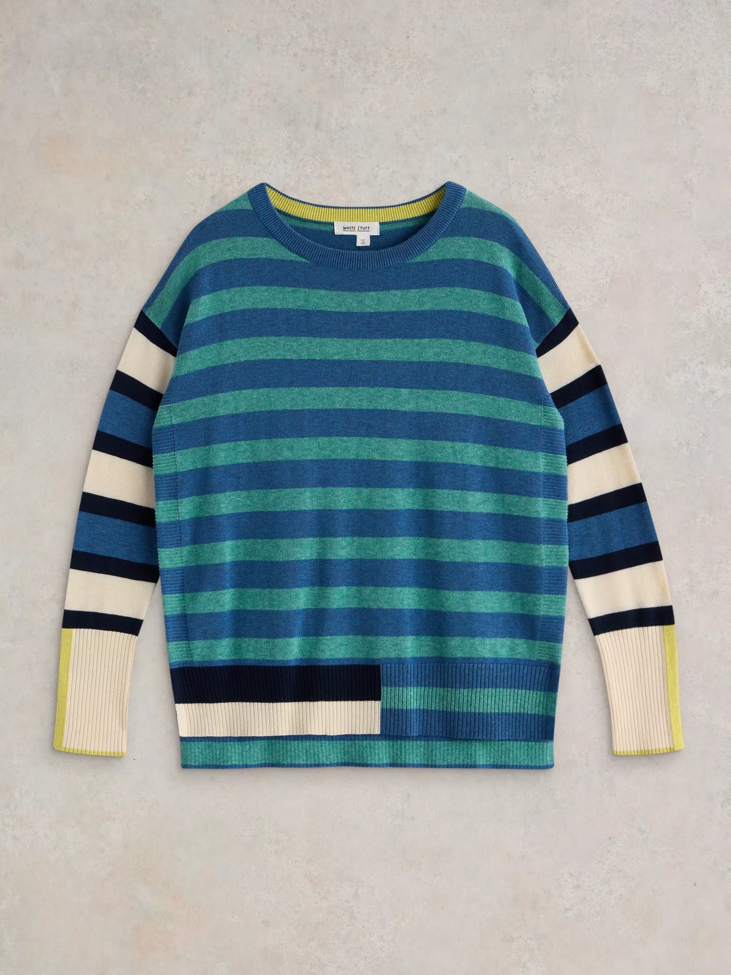 White Stuff Olive Stripe Jumper