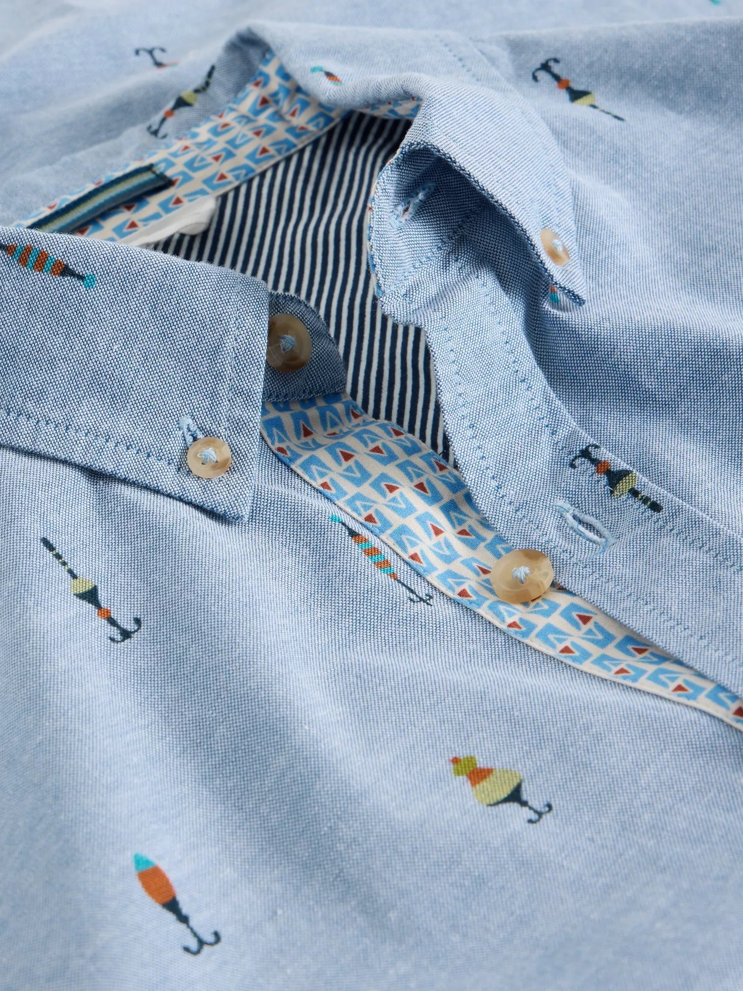 White Stuff Finsbury Fishing Print Shirt