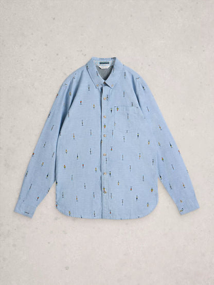 White Stuff Finsbury Fishing Print Shirt