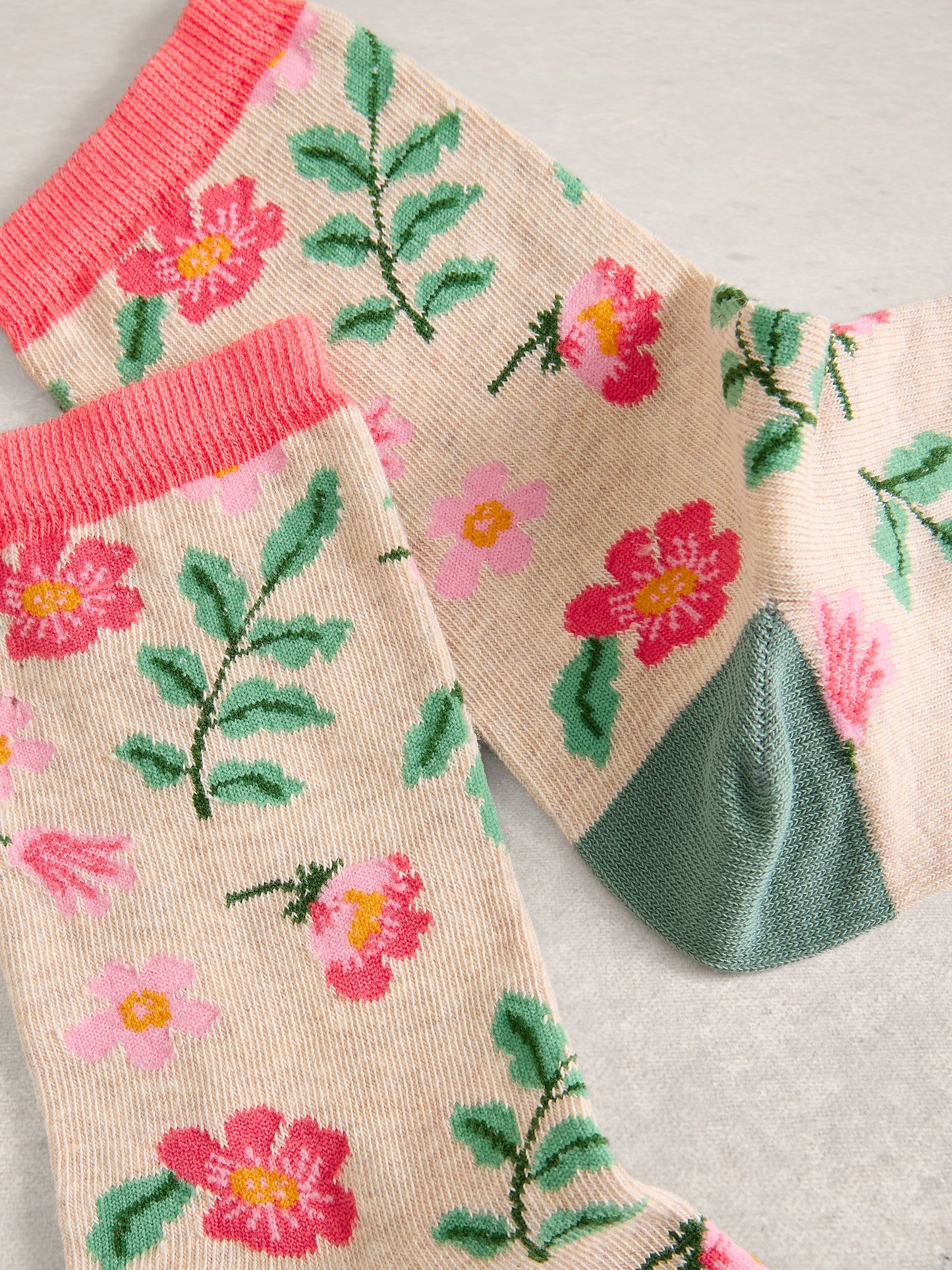 White Stuff Floral Ankle Sock