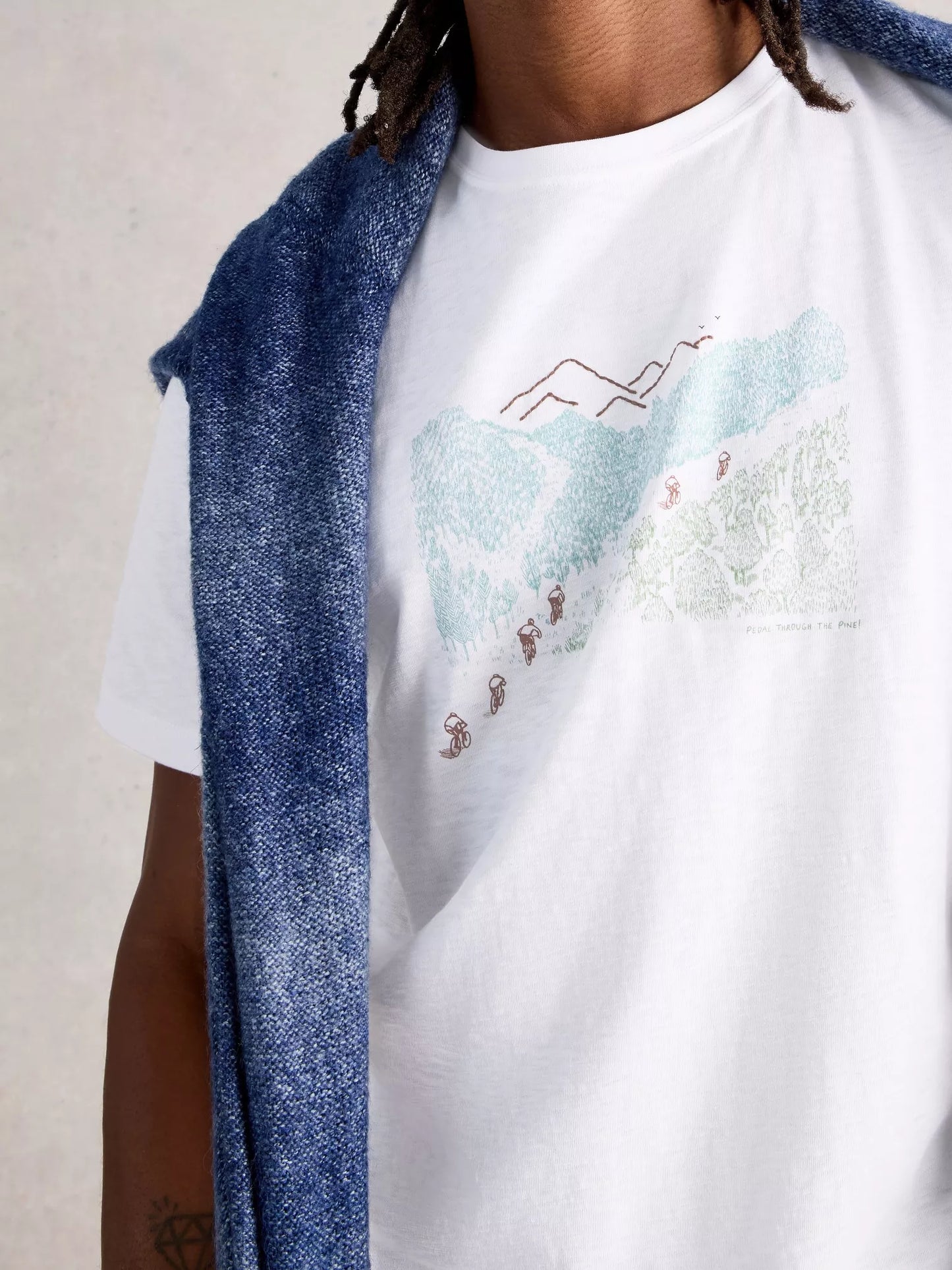 White Stuff Men's Abersoch Pedal Graphic T-shirt