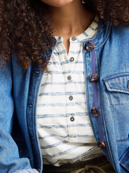 White Stuff Beth Stripe 3/4 Sleeve Shirt