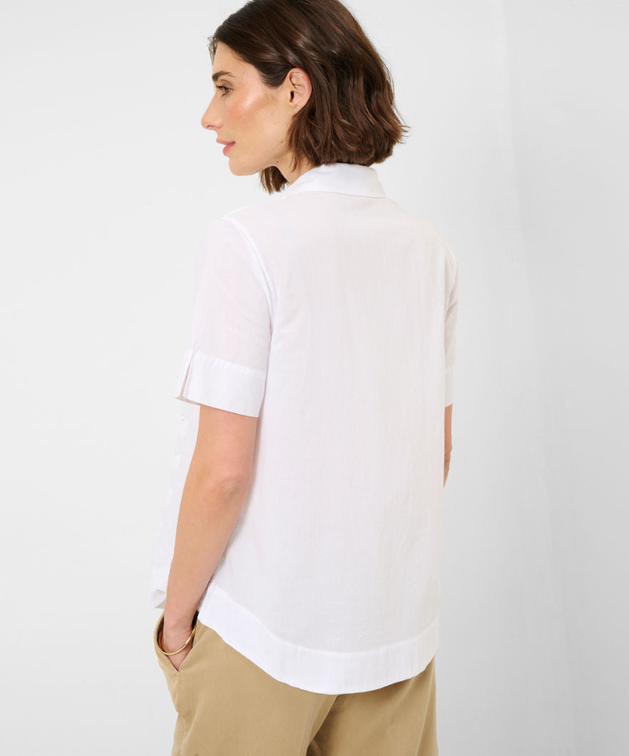 Brax Vel Short Sleeve Eyelet Blouse