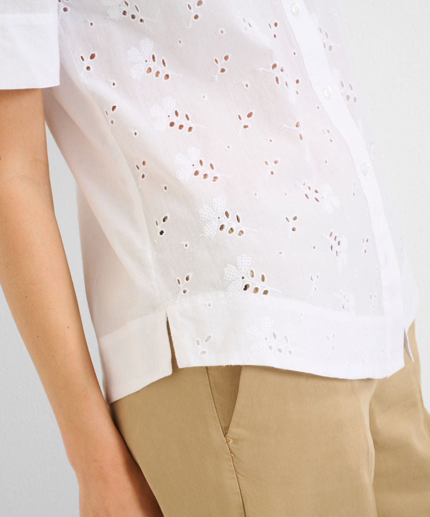 Brax Vel Short Sleeve Eyelet Blouse