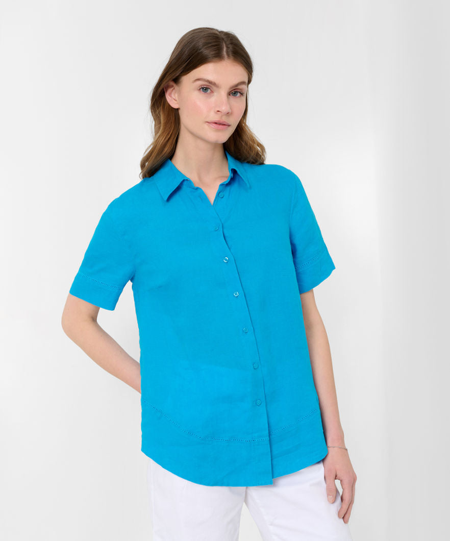 Brax Vel Short Sleeve Linen Blouse