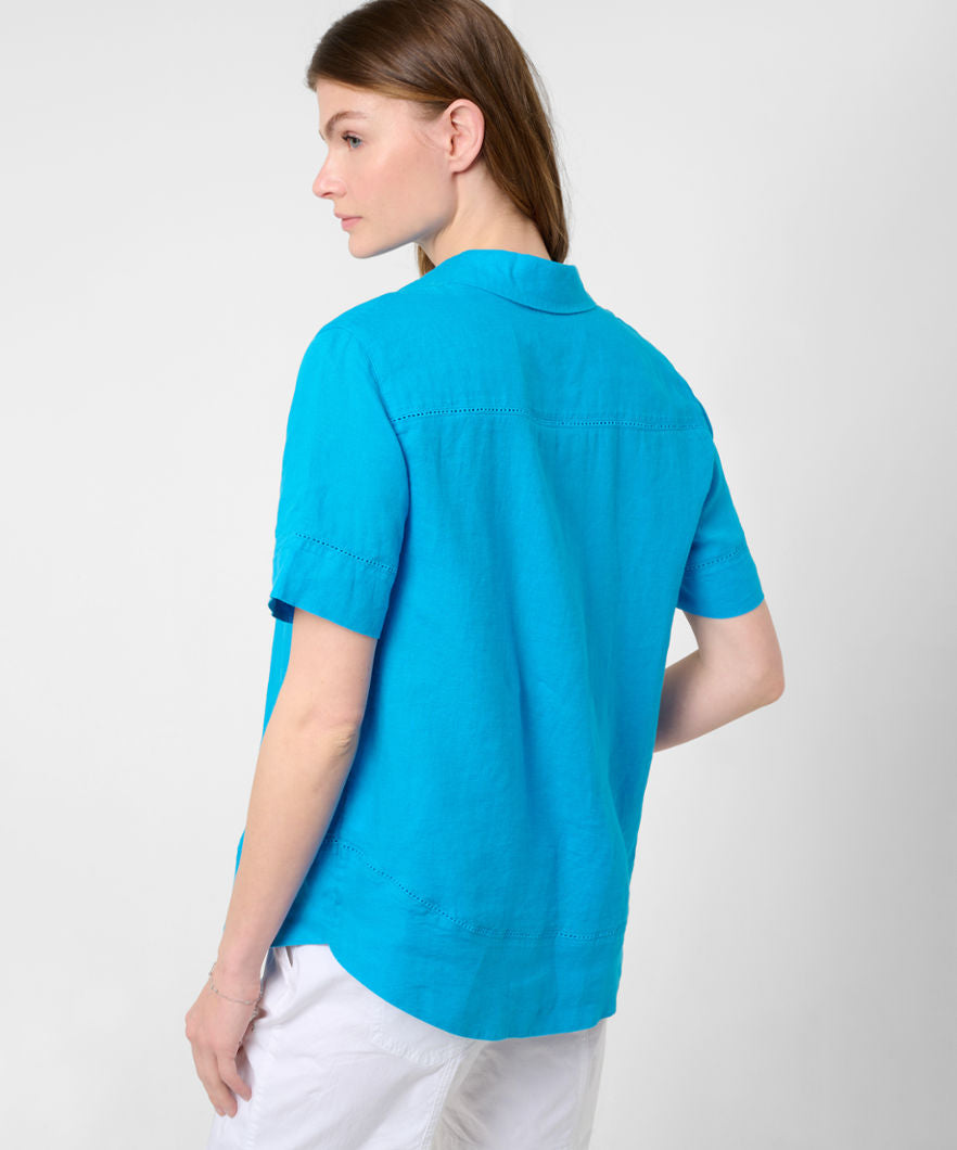 Brax Vel Short Sleeve Linen Blouse